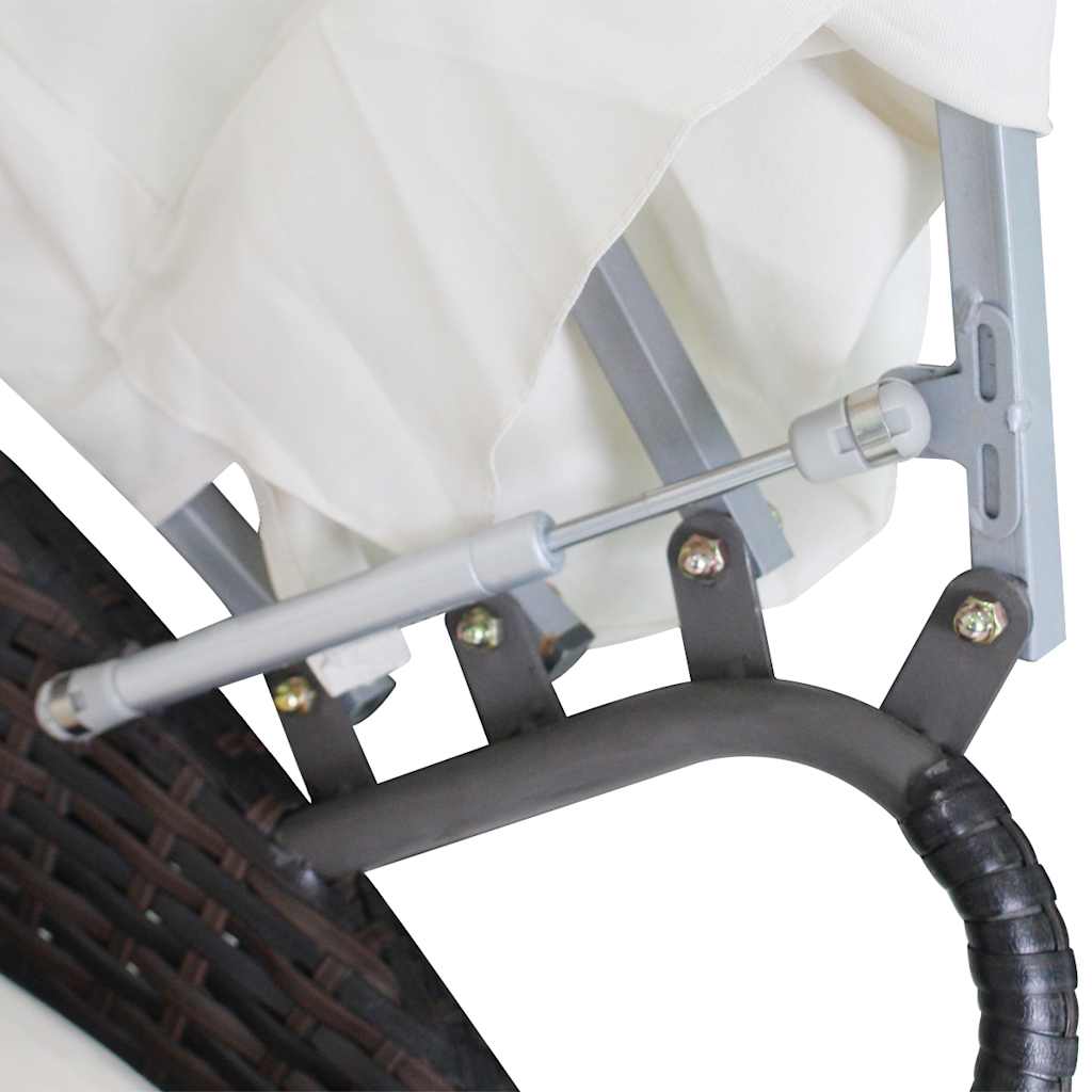 Vrtne postelje z blazino Rjava Poly ratan