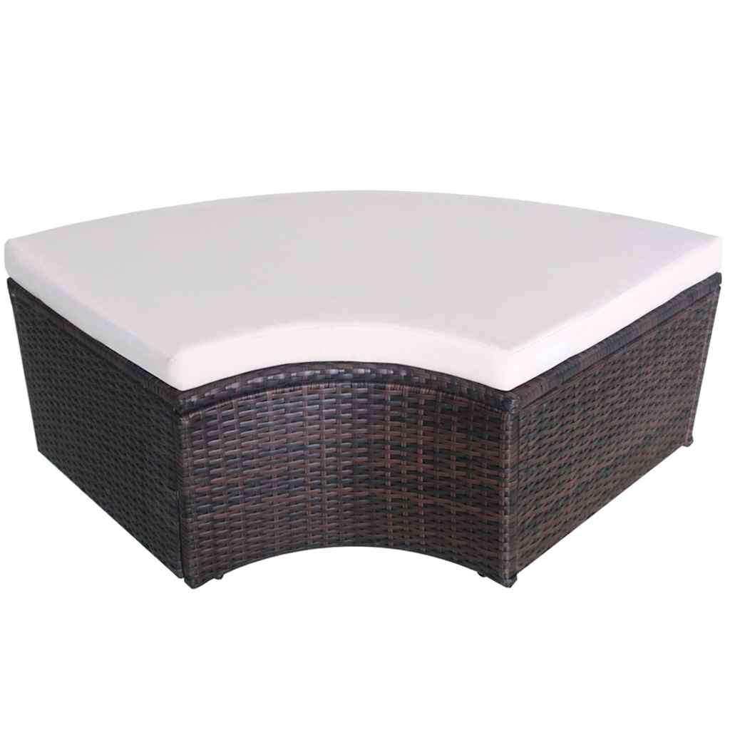 Vrtne postelje z blazino Rjava Poly ratan