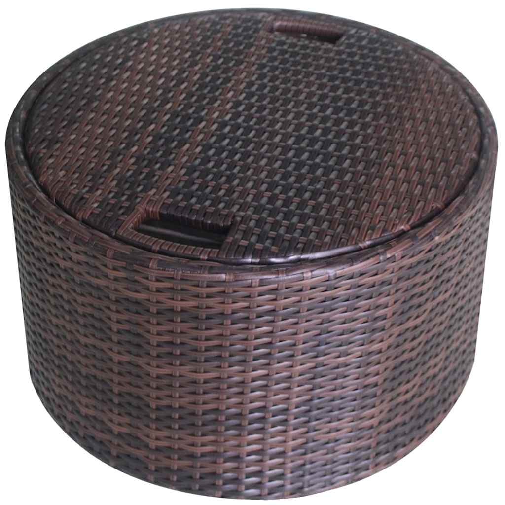 Vrtne postelje z blazino Rjava Poly ratan