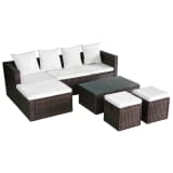 vidaXL Garten-Sofagarnitur 12-tlg. Poly Rattan Braun