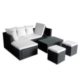 vidaXL Garten-Sofagarnitur 12-tlg. Poly Rattan Schwarz