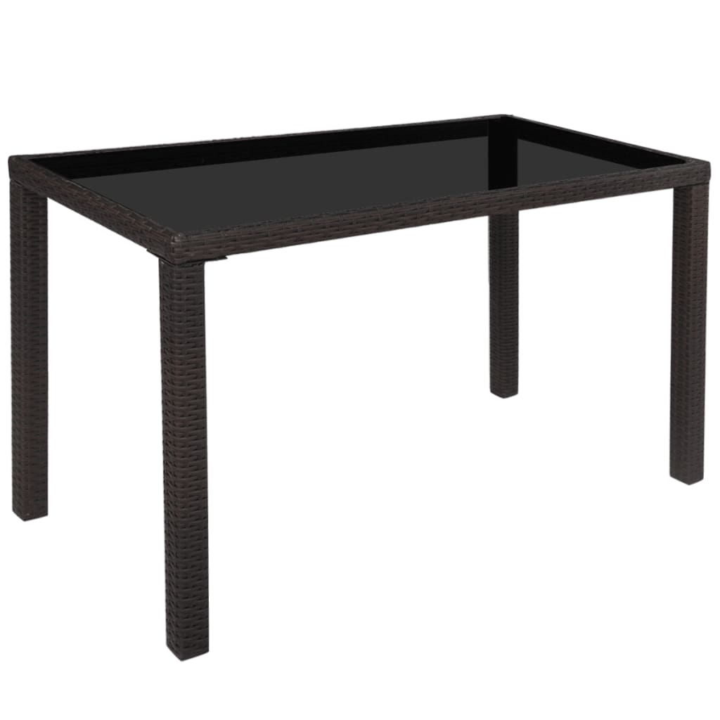 5 Piece Outdoor Dining Set With Cushions Poly Rattan Brown VidaXL 16 width=274