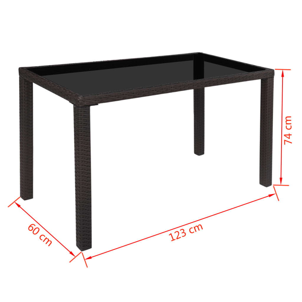 5 Piece Outdoor Dining Set With Cushions Poly Rattan Brown VidaXL 20 width=274