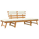 vidaXL Garden Bench with Cushions 2-in-1 74.8” Solid Acacia Wood