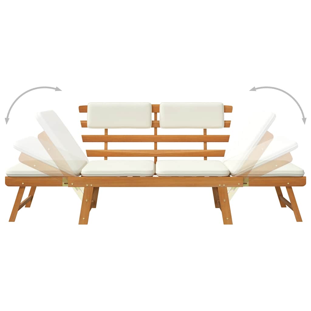 Banc De Jardin Avec Coussins 2-en-1 190 Cm Bois Solide D'acacia VidaXL 18 width=274