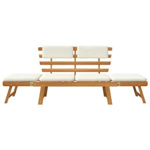 Zahradní lavice s polštářky 2-v-1 190 cm masivní akácie - obrázek 4