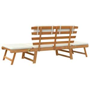 Zahradní lavice s polštářky 2-v-1 190 cm masivní akácie - obrázek 6