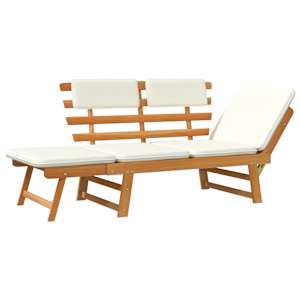 Zahradní lavice s polštářky 2-v-1 190 cm masivní akácie - obrázek 8