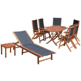 vidaXL Outdoor Dining Set 9 Pieces Acacia Wood Textilene