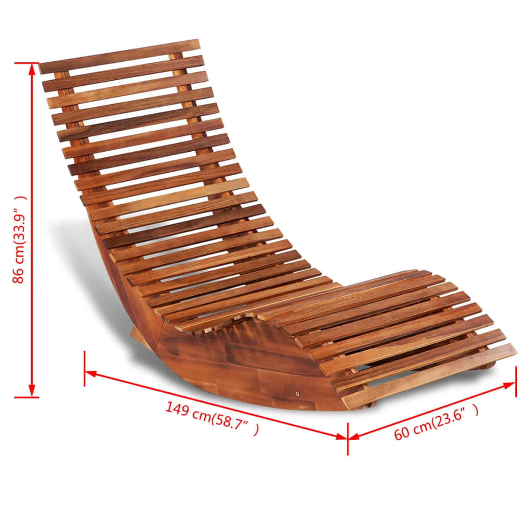 wooden rocking sun lounger