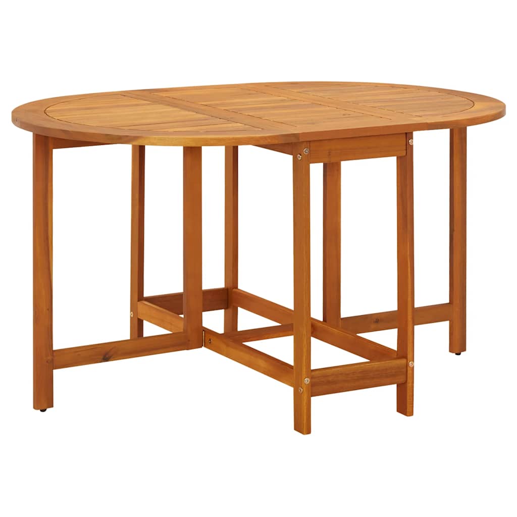 vidaXL Outdoor Oval Drop Leaf Table Acacia Wood vidaXL.co.uk