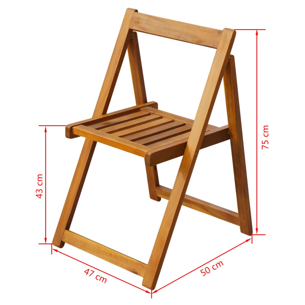 2 db összecsukható tömör akácfa kerti szék 