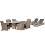 vidaXL Garten-Essgruppe 17-tlg. Poly Rattan Braun
