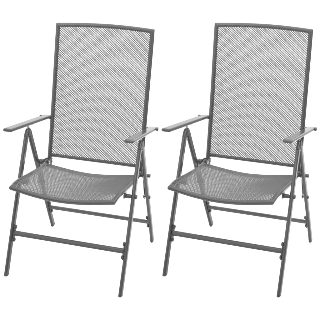 Stapelbare Gartenstühle 2 Stk. Stahl Grau kaufen