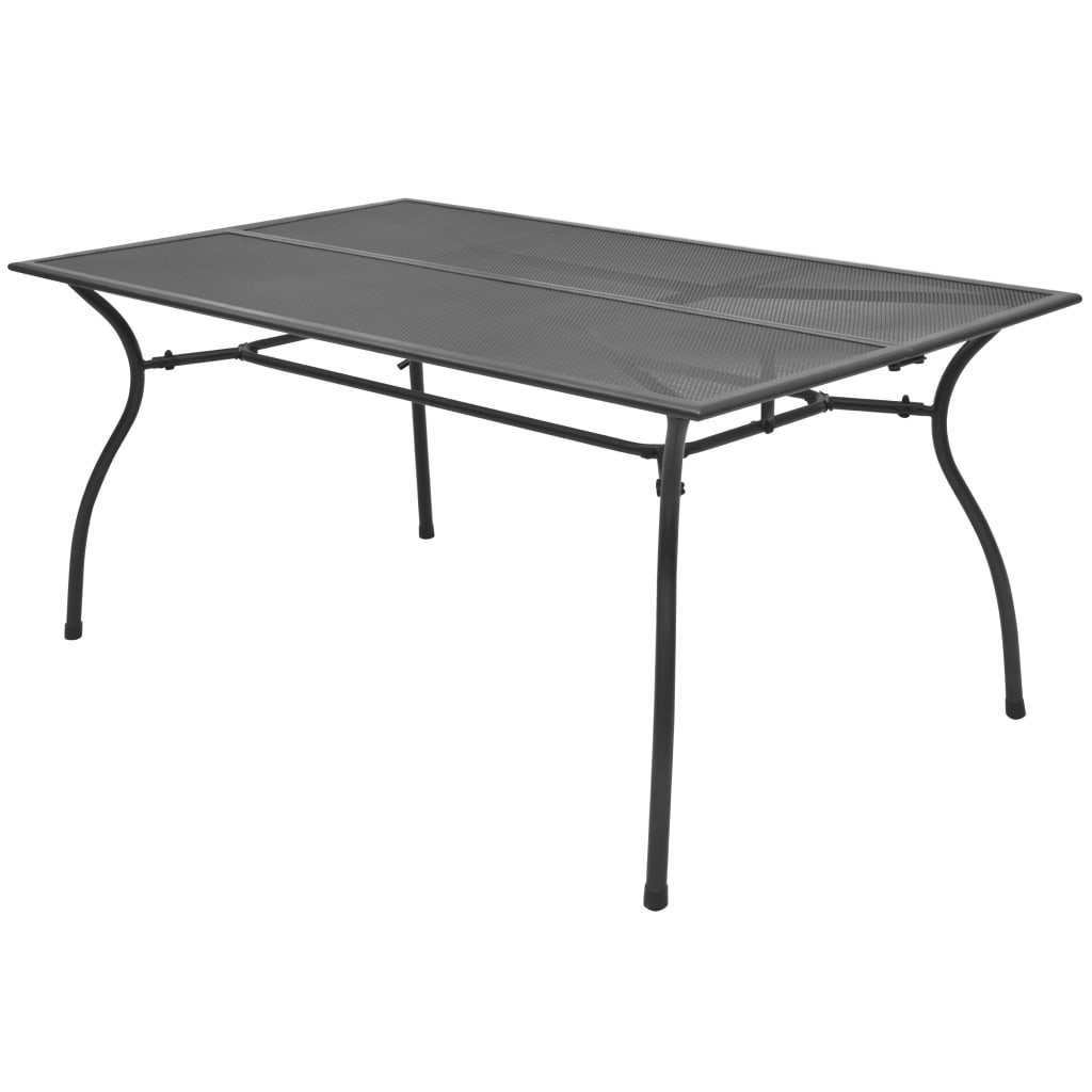 vidaXL Set de mesa y sillas plegables de jardín 7 piezas acero gris