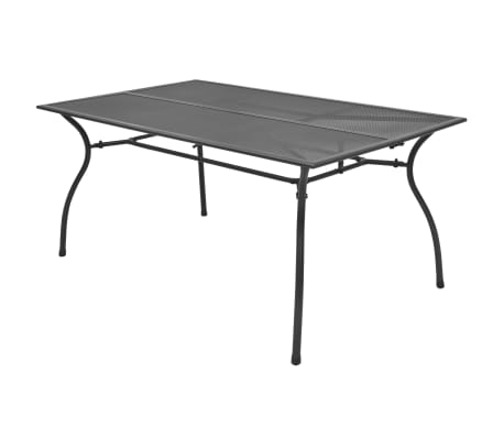 vidaXL Set de mesa y sillas plegables de jardín 7 piezas acero gris