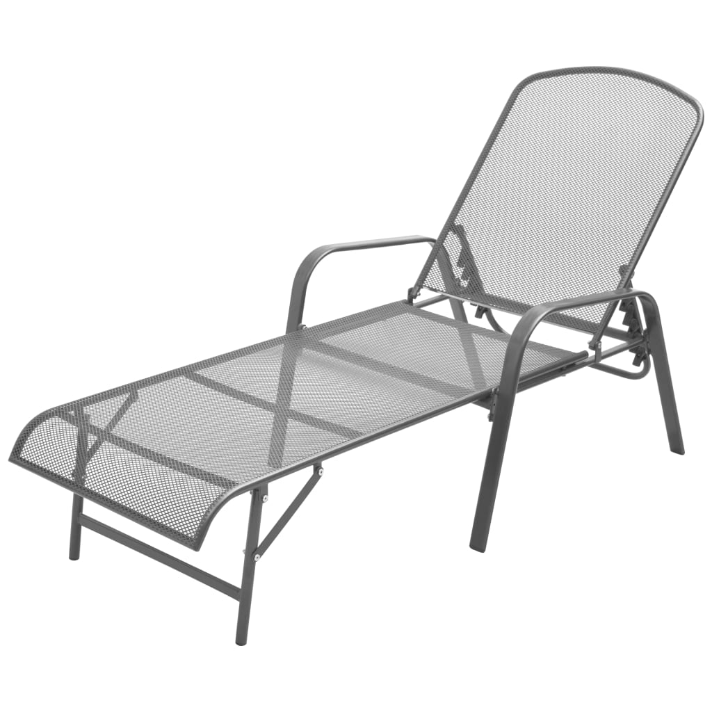 vidaXL Chaise longue Acier Anthracite