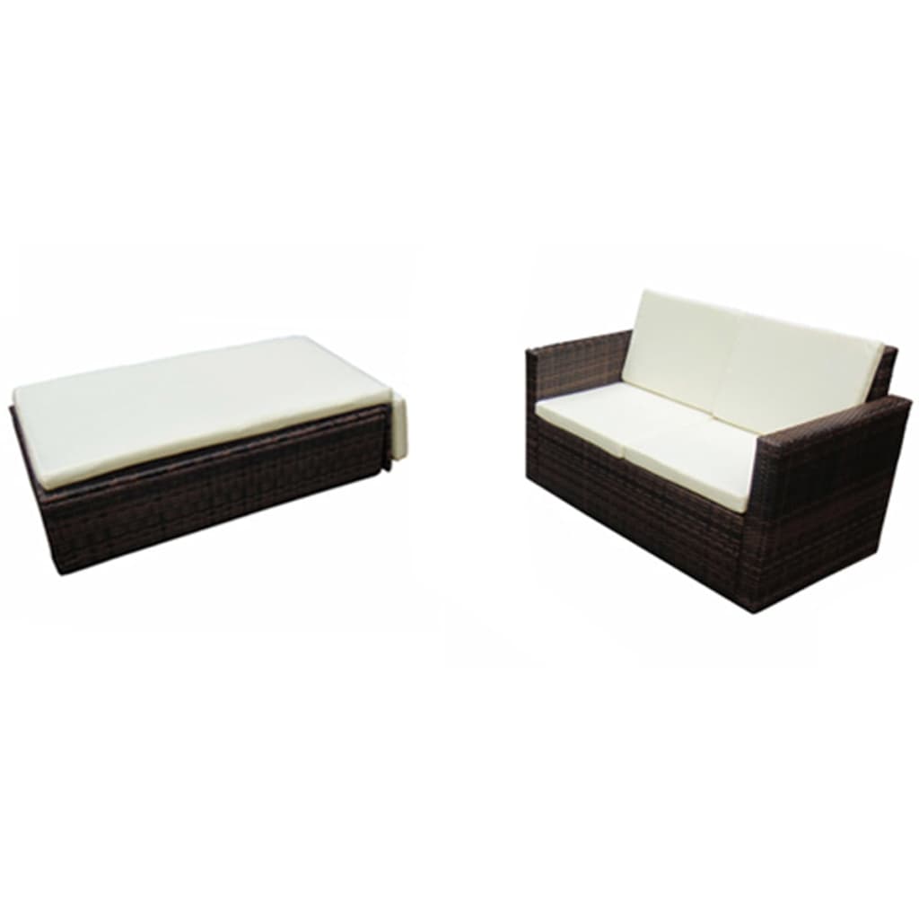 VidaXL - vidaXL Loungeset poly rattan bruin 7-delig