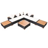 vidaXL Divani da Giardino Set 18 pz in Polirattan e WPC Nero