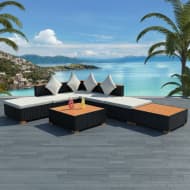 vidaXL Loungeset poly rattan HKC blad