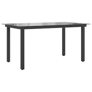 vidaXL aialaud, must, 150 x 90 x 74 cm, klaas ja alumiinium