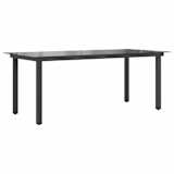 vidaXL Table à manger de jardin Verre Aluminium Noir 190 x 90 x 74 cm