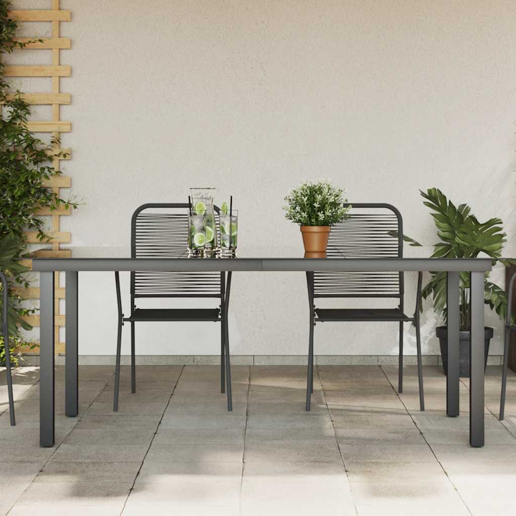 Thumbnail - vidaXL Gartentisch Schwarz 190x90x74 cm Aluminium und Glas