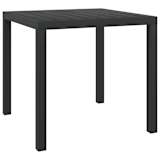 vidaXL Table à manger de jardin WPC Aluminium 80 x 80 x 74 cm Noir