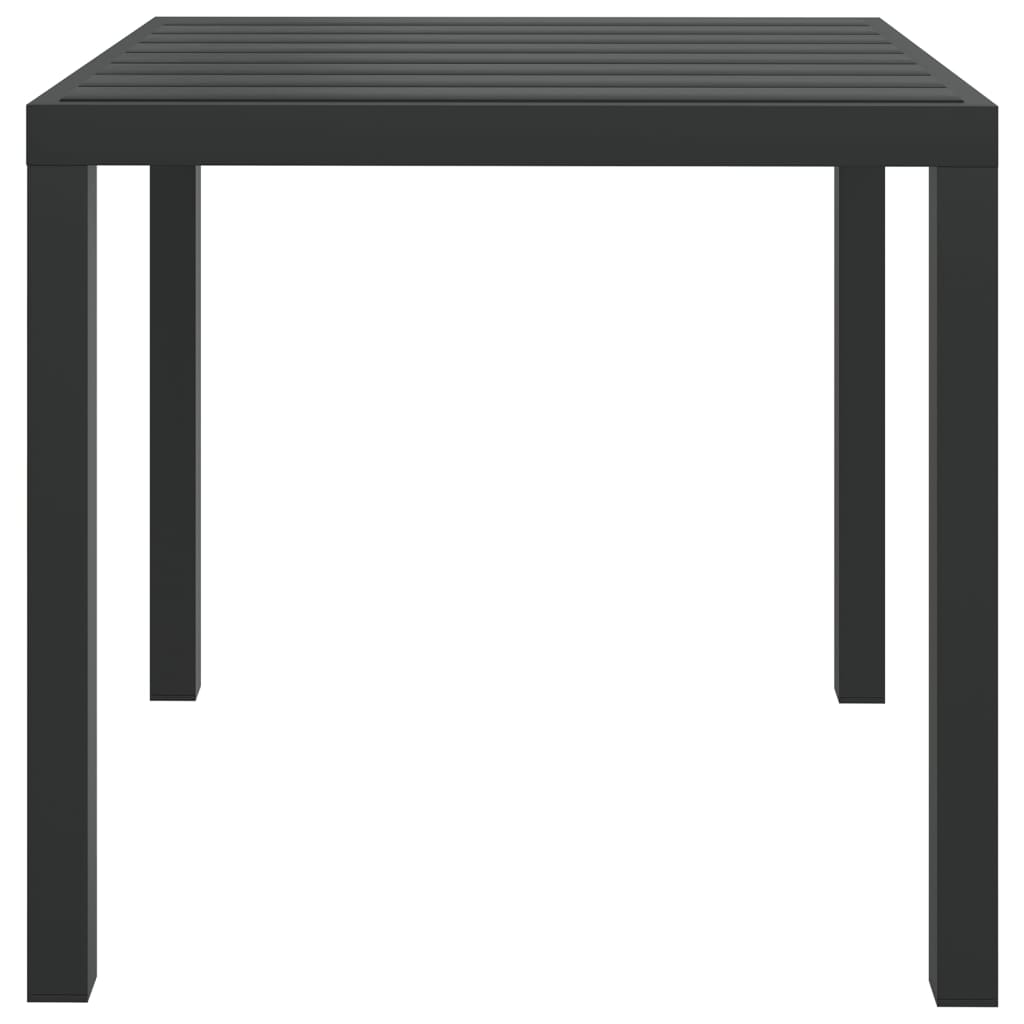 Fekete alumínium és WPC kerti asztal 80 x 80 x 74 cm 