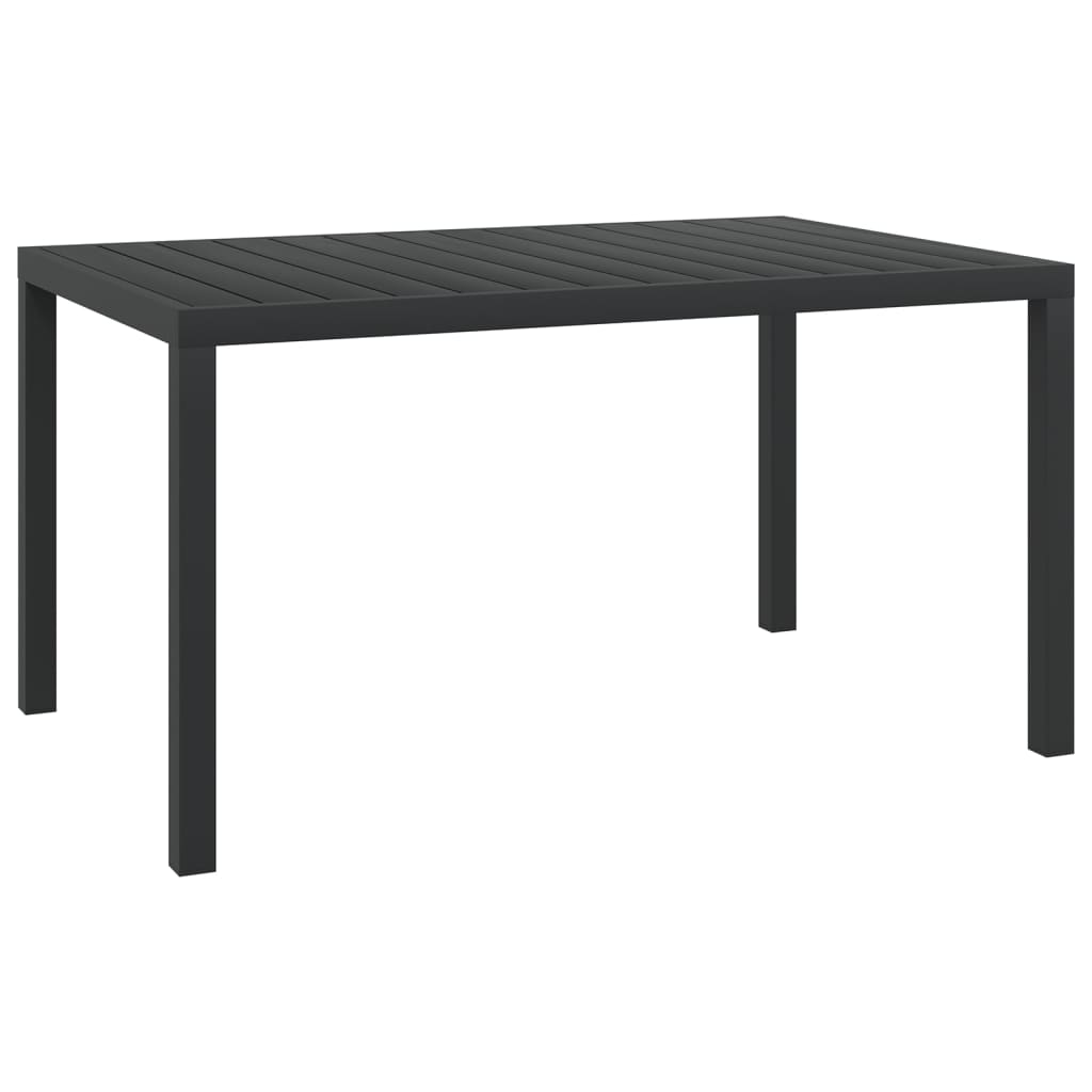 vidaXL Table de jardin Noir 150 x 90 x 74 cm Aluminium et WPC