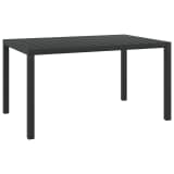 vidaXL Table à manger de jardin WPC Aluminium 150 x 90 x 74 cm Noir
