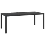 vidaXL Table à manger de jardin WPC Aluminium 185 x 90 x 74 cm Noir