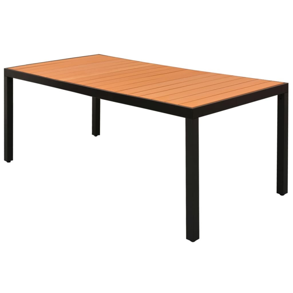 Zahradní stůl hnědý 185 x 90 x 74 cm hliník a WPC