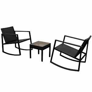 3dílný bistro set polyratan černý - obrázek 2