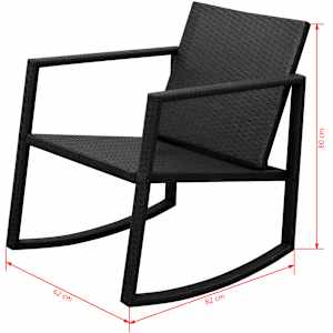 3dílný bistro set polyratan černý - obrázek 8
