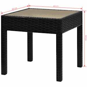 3dílný bistro set polyratan černý - obrázek 9
