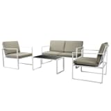 vidaXL Garden Sofa Set 12 Pieces Textilene White