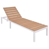 vidaXL Sunlounger Aluminum WPC White and Brown