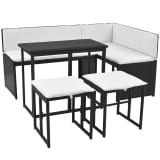 vidaXL 5 Piece Outdoor Dining Set Steel Poly Rattan Black