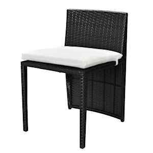 3dílný bistro set s poduškami polyratan černý - obrázek 6