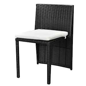 3dílný bistro set s poduškami polyratan černý - obrázek 7