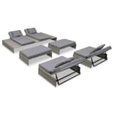 vidaXL Outdoor Lounge Set 15 Pieces Poly Rattan Gray