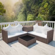 vidaXL Loungeset poly rattan bruin