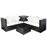 vidaXL Lounge Set 14 Pieces Poly Rattan Black