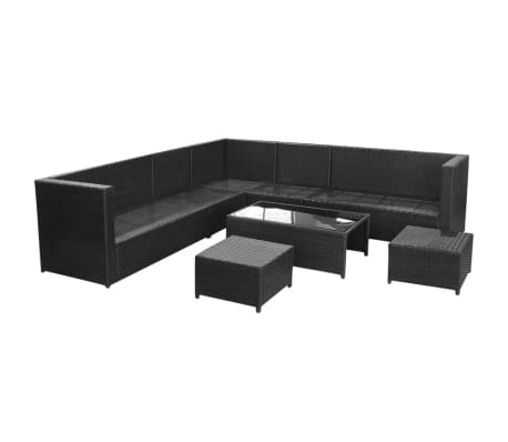 Vidaxl Garden Sofa Set 29 Pieces Poly Rattan Black Vidaxl Garden Sofa Set 29 Pieces Poly Rattan Black 3 10