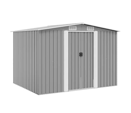 vidaXL Gartenschuppen Grau Metall 257 x 205 x 178 cm im vidaXL