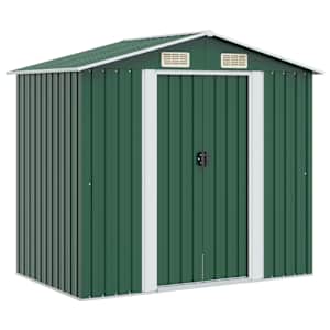vidaXL aiakuur metallist 204 x 132 x 186 cm roheline