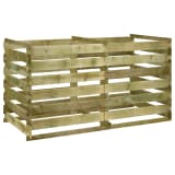 vidaXL Caixa de compostagem ripada pinho impregnado 160x80x58 cm