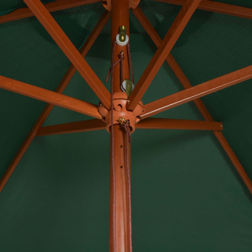 Zöld napernyő fa rúddal 200 x300 cm 