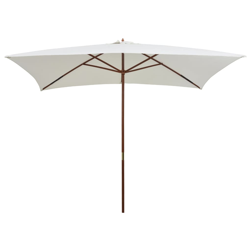 vidaXL parasol 200 x 300 cm træstang cremehvid
